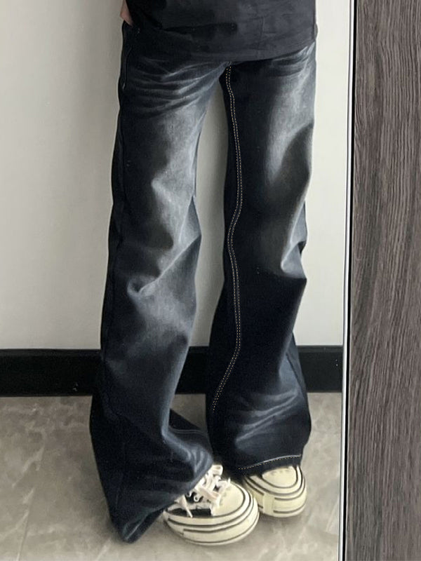 Washed High Waist Dangle Boyfriend Jeans
