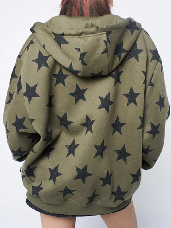 Star Print Oversized Hoodie
