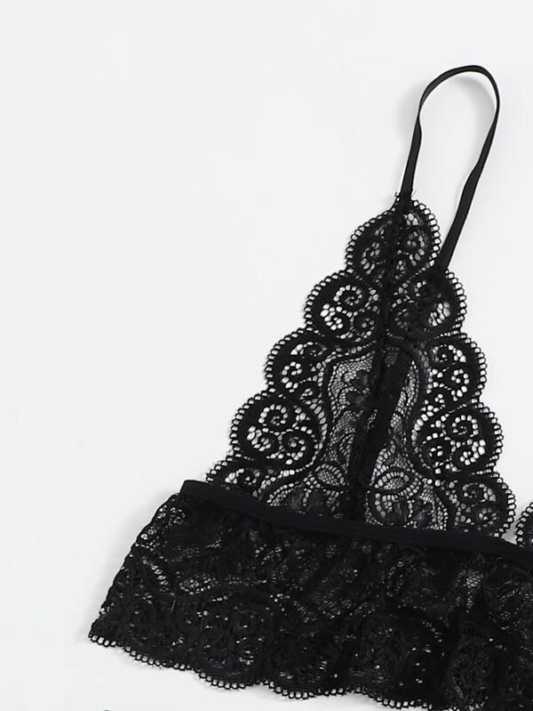 3pack Contrast Lace Satin Lingerie Sets for Women