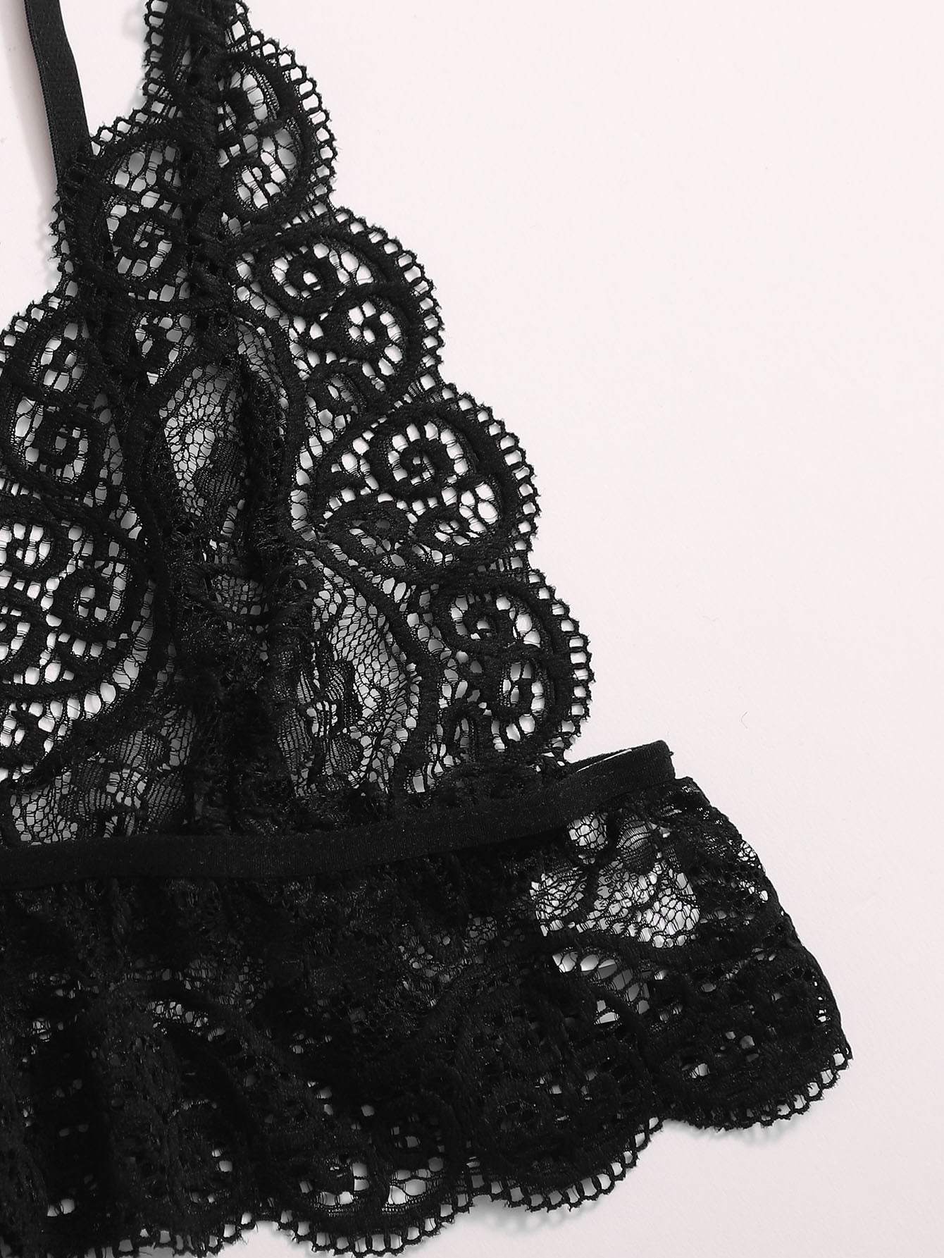 3pack Contrast Lace Satin Lingerie Sets for Women