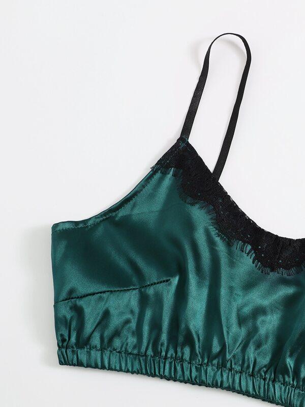 3pack Contrast Lace Satin Lingerie Sets for Women