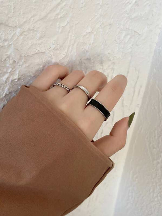 3pcs Chain Decor Ring for Women