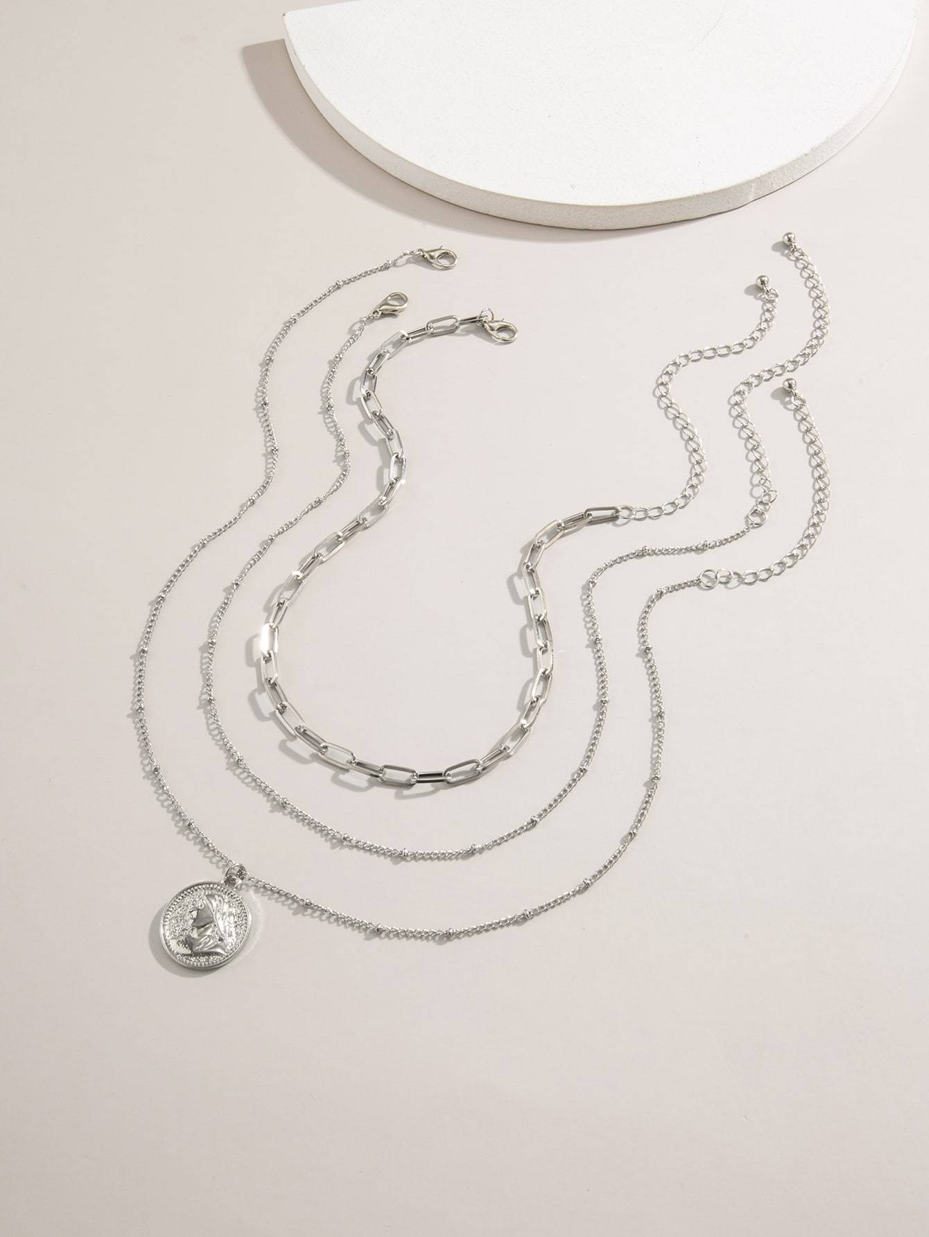 3pcs Coin Charm Necklace for Women