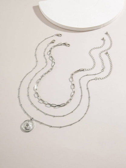 3pcs Coin Charm Necklace for Women