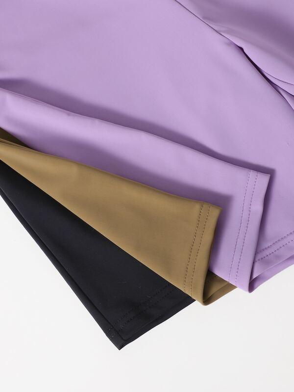 3pcs Solid Biker Shorts for Women