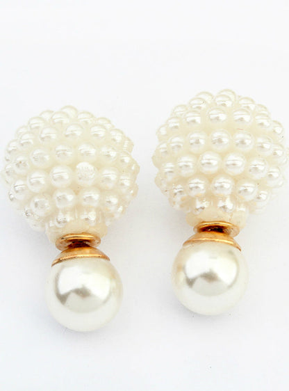 Charm Pearl Statement Stud Earrings