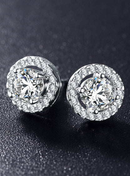 Elegant Silver Wedding Stud Earrings