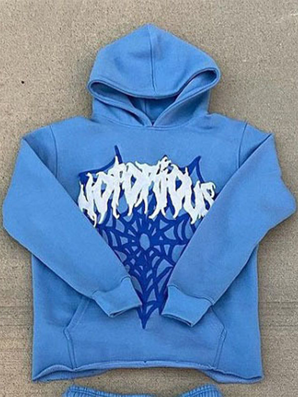 Lettering Foam Print Oversized Hoodie