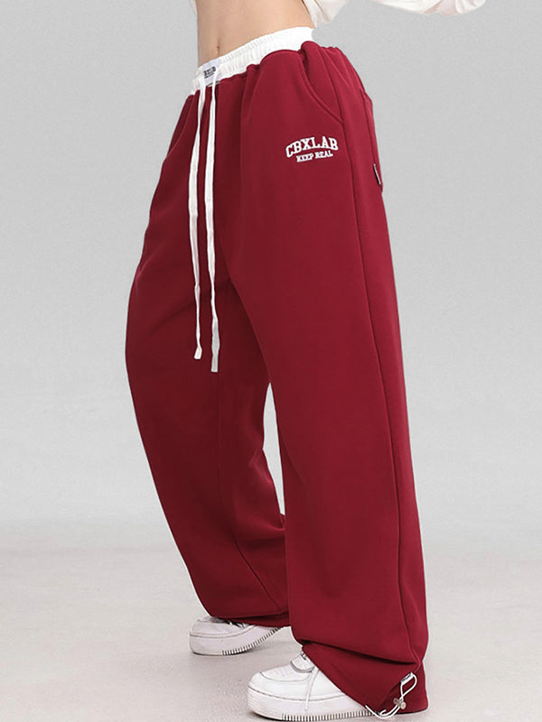 Contrast Color Waistband Sweatpants