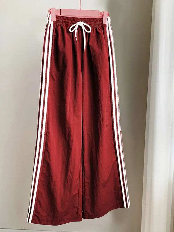 Retro Four-Stripe Straight Leg Pants