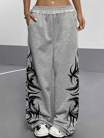 Patterned Printed Sweatpants