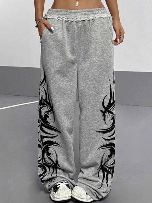Patterned Printed Sweatpants