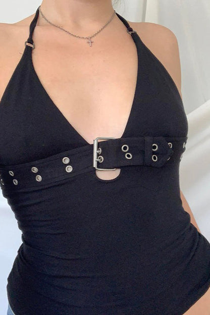 Sexy Plunging Corset Style Cami Top