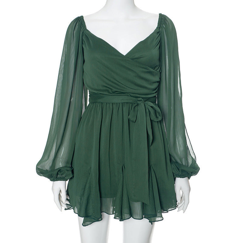 Solid Color Slim Fit Short Dress for Women