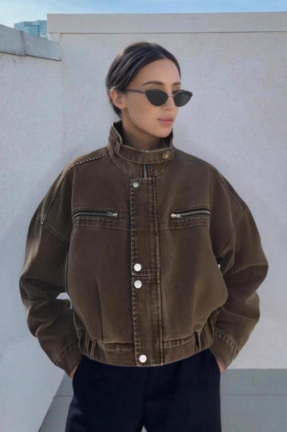 Denim Workwear Cropped Jacket