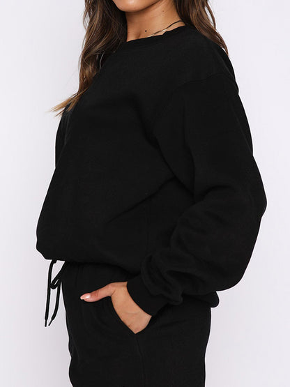 Solid Color Pull Over Baggy Sweatshirt