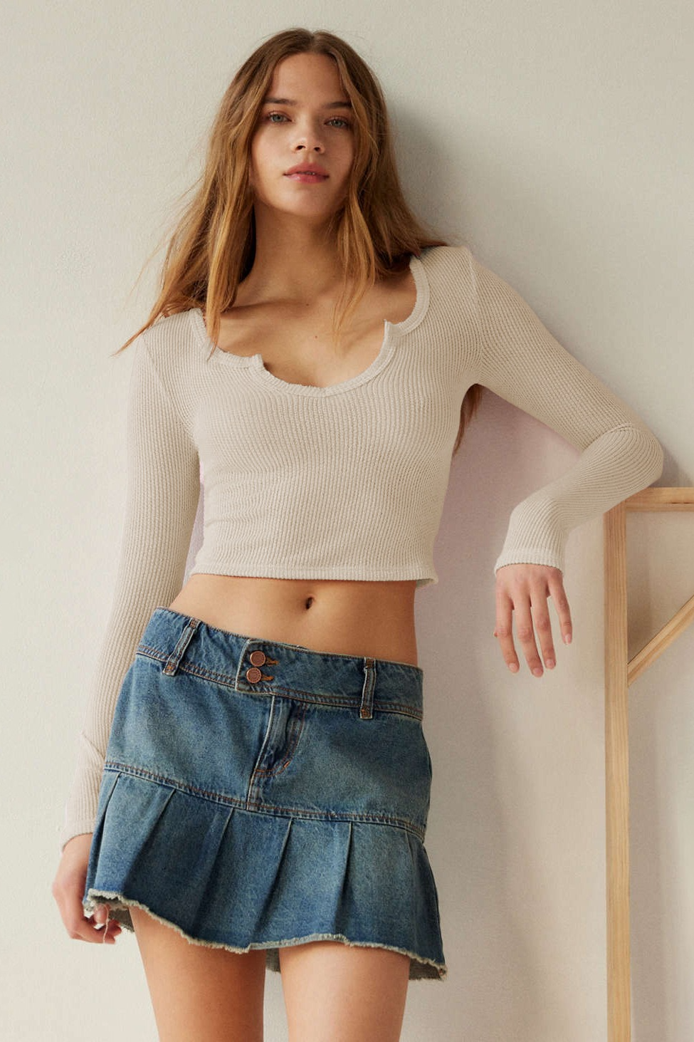 V Neck Ribbed Knit Slim Cropped Sexy Crop Top