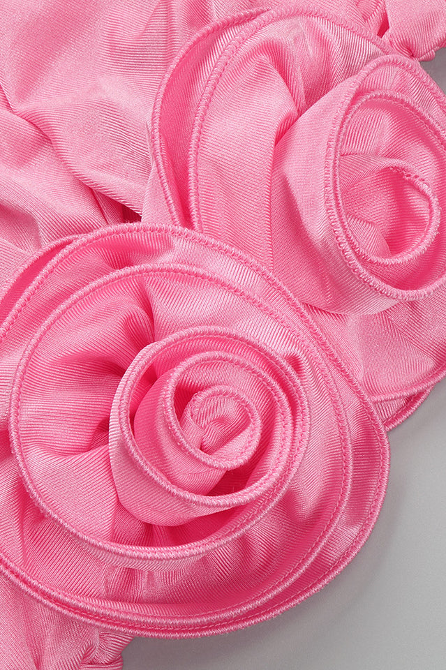 Flower Appliqu  Cut Out Minidress