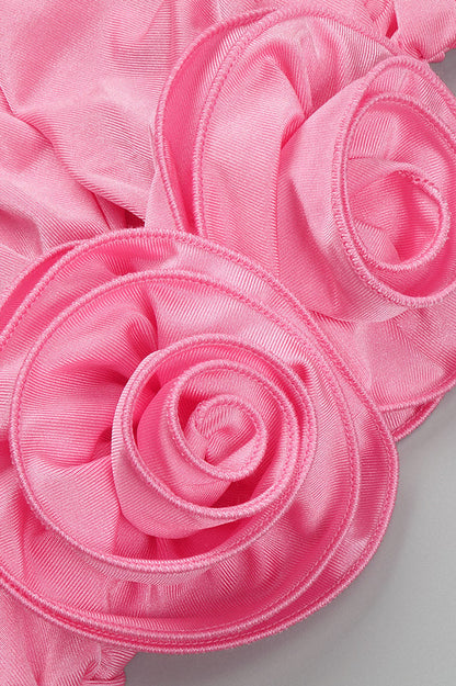 Flower Appliqu  Cut Out Minidress