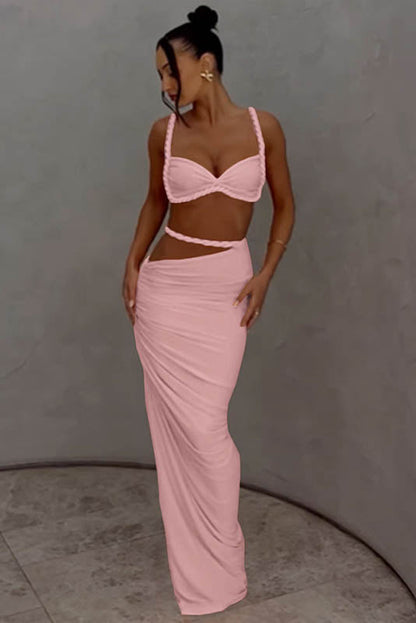 Conjunto de bikini y falda con cuello halter Sea Breeze 