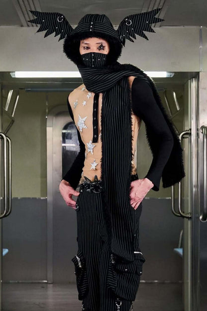 Multifunctional Gothic Punk Fleece Hat Scarf