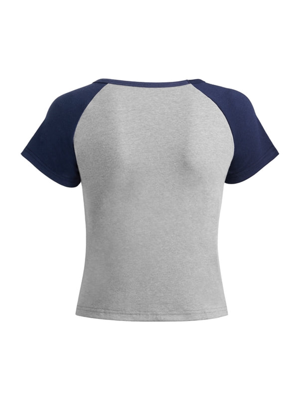 Retro Abstract Print Short Sleeve Tee