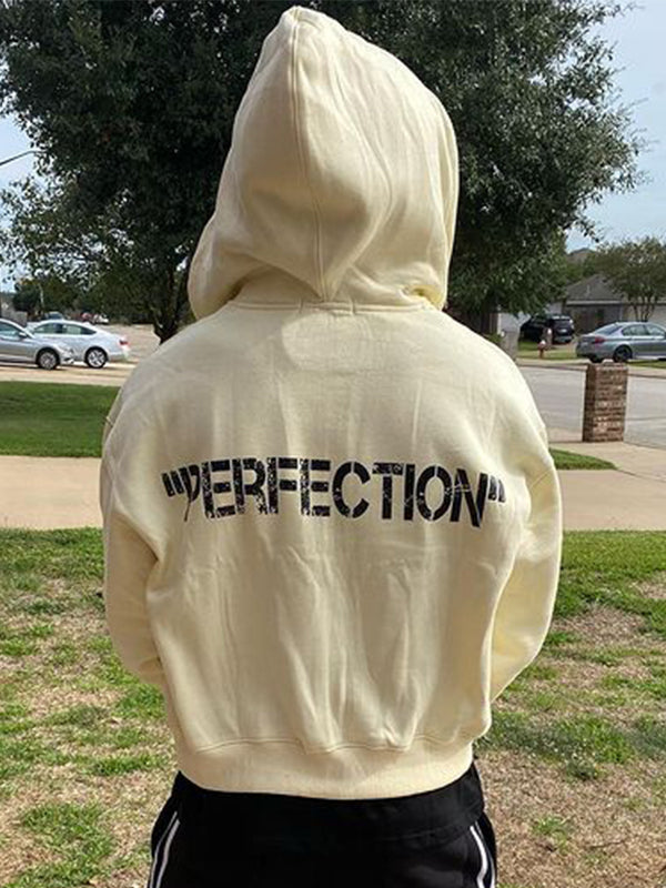Lettering Oversized Long Sleeve Hoodie