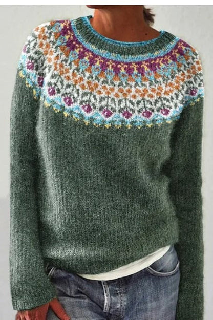 Trendy Color Block Pullover Sweater