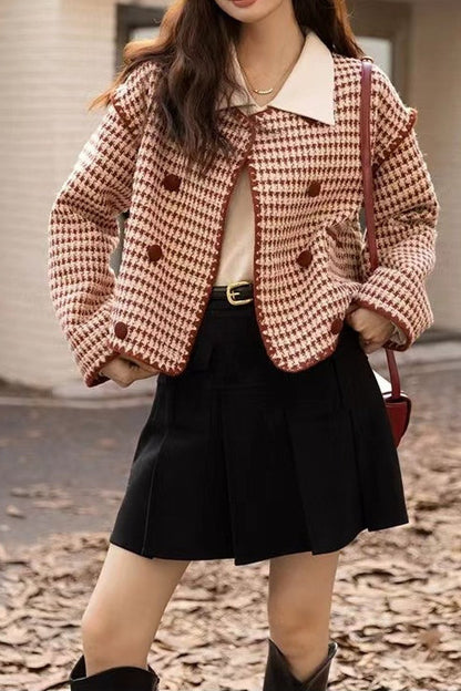 Tweed Houndstooth Short Jacket