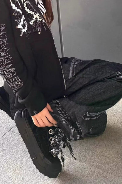 Patent Leather Straight Leg Cargo Pants