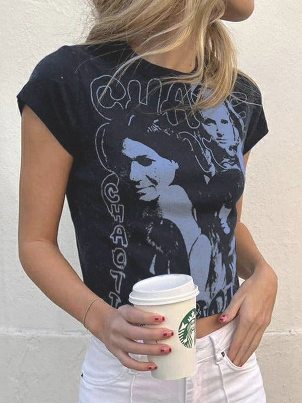 Chaotic Girl Printed Crop Top