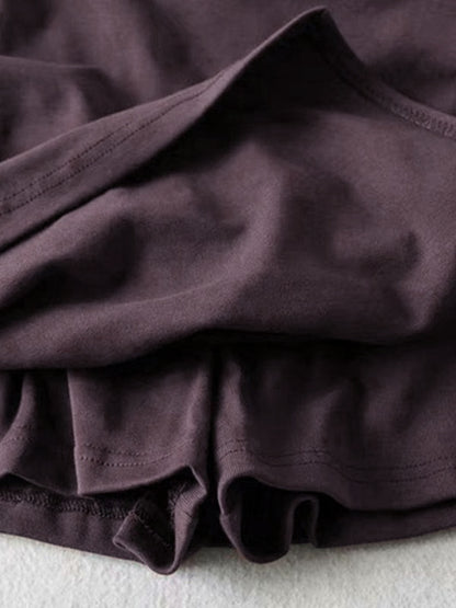 Ruched Split Lined Mini Skirt