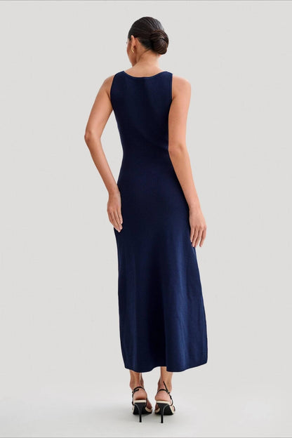 Sleeveless Round Neck Knit Sweater Dress