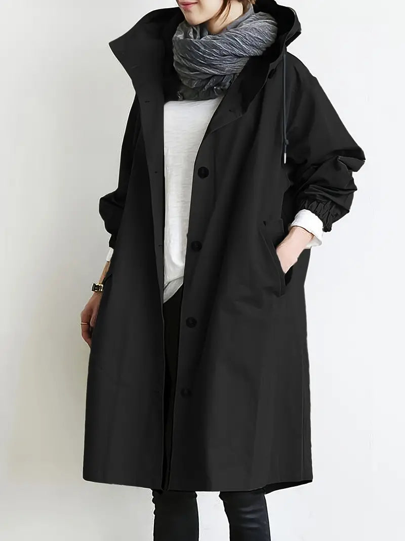 Chaqueta impermeable y elegante con capucha para mujer | Ideal para actividades al aire libre
