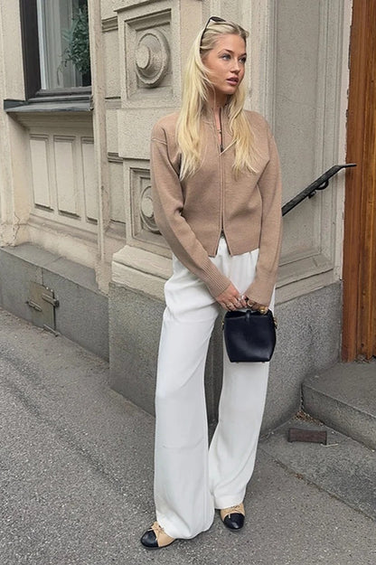 Slim Fit Knit Zip Cardigan