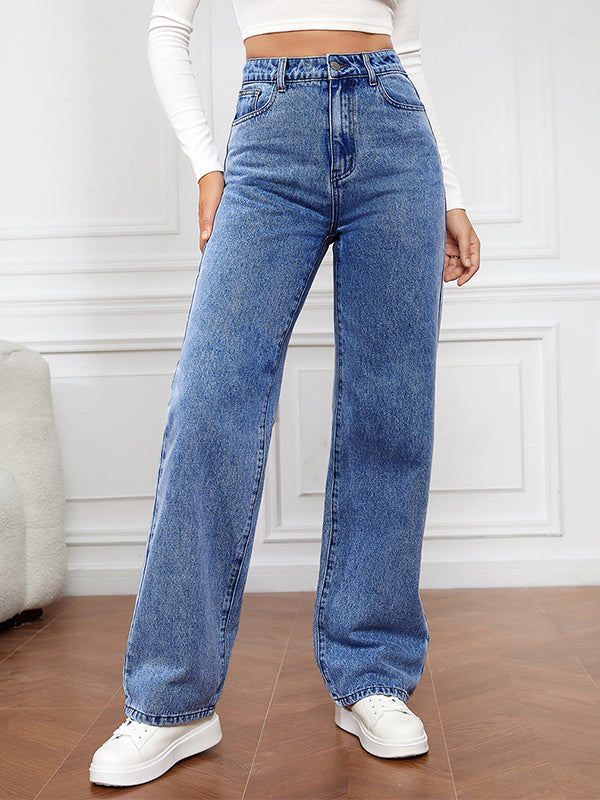 Stretch Washed Fashionable Straight Leg Boyfriend Jeans