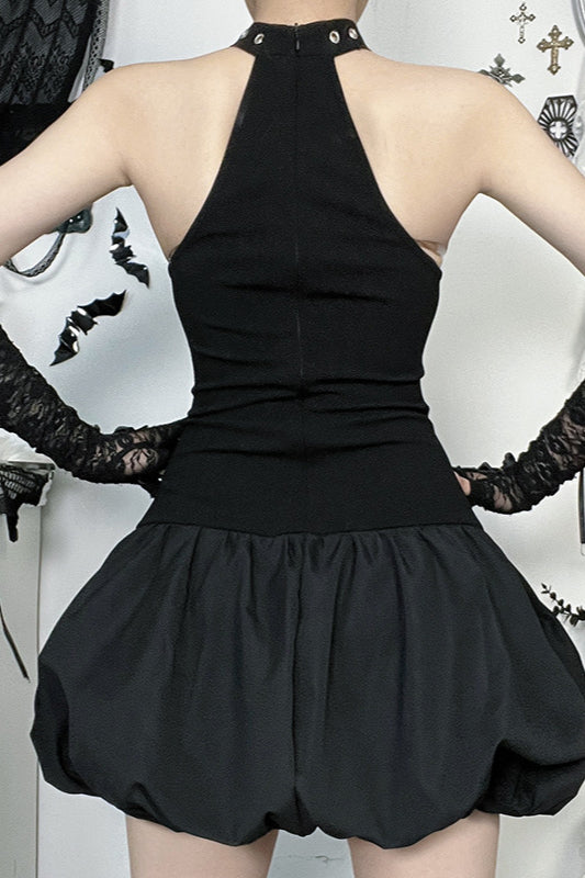 Street Halter Tie Gothic Dress