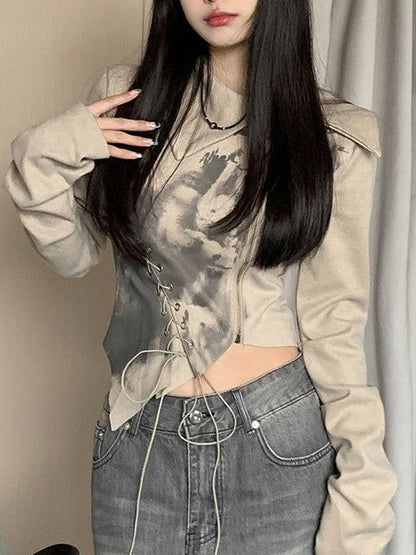 Long Sleeve Cotton Slim Fit Casual Crop Top