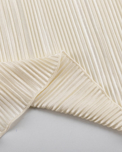 Slim Fit Flared Long Sleeve Pleated Shirt