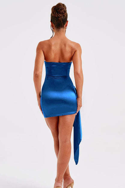Strapless Bodycon Pencil Silk Dress