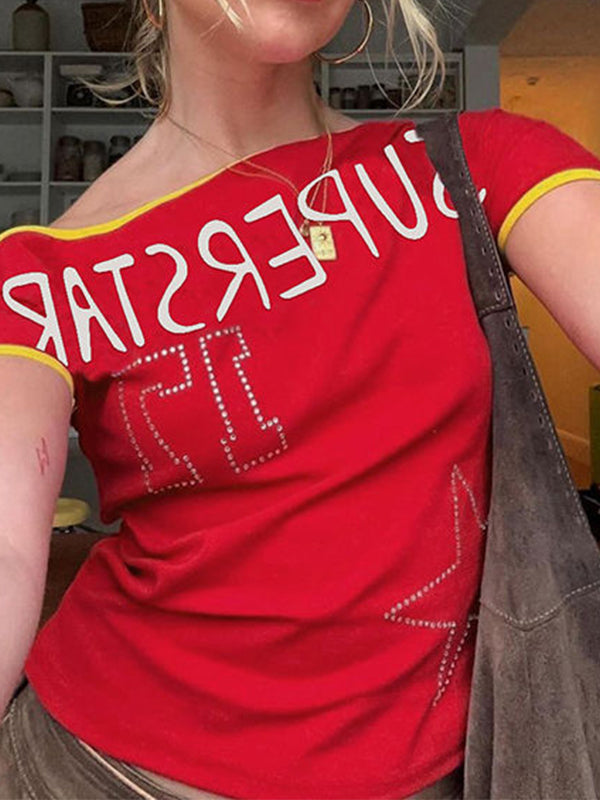 Street Letter Print Short Sleeve Tee