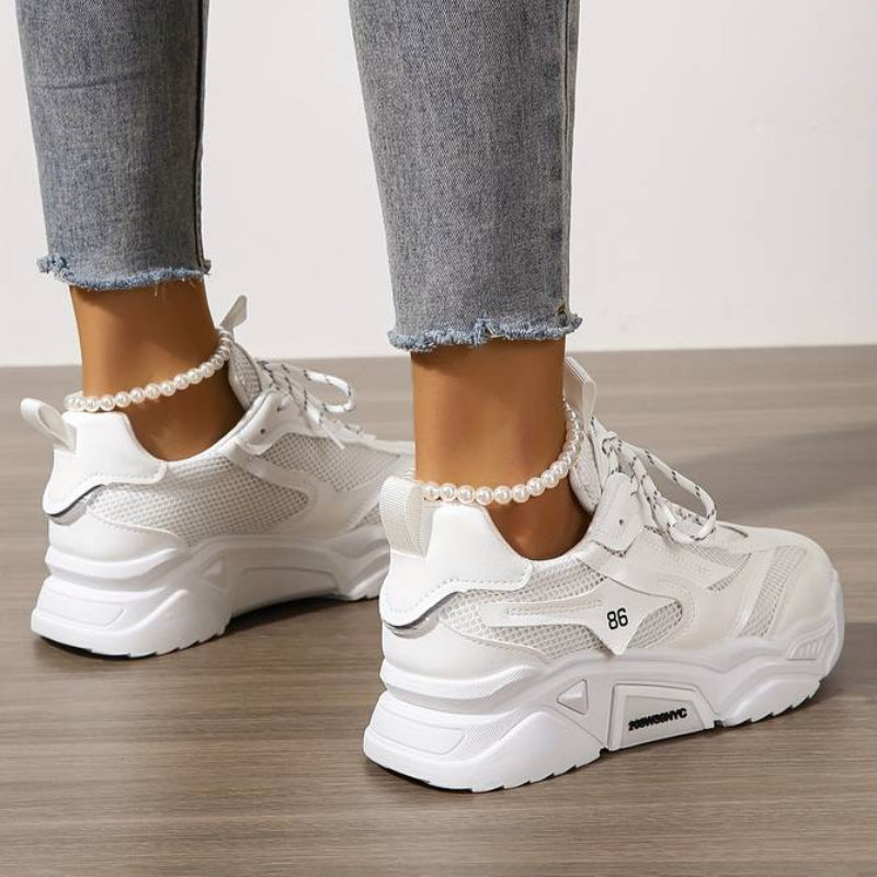 Women’s Classic White Lace Up Sneaker | Ideal for All Seasons