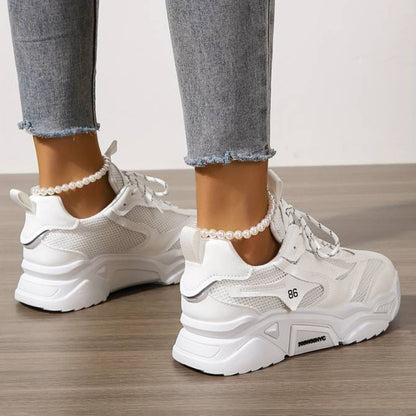Women’s Classic White Lace Up Sneaker | Ideal for All Seasons