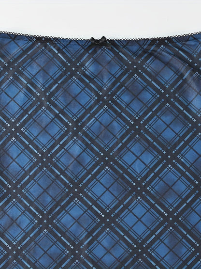 Y2K-Inspired Vintage Plaid Mesh Maxi Skirt with Bow Detail - Stretchy & Machine Washable, Elegant Two-Layer Design for Women