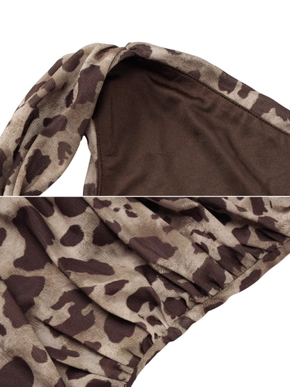 Posey Leopard Print Slant Bodysuit