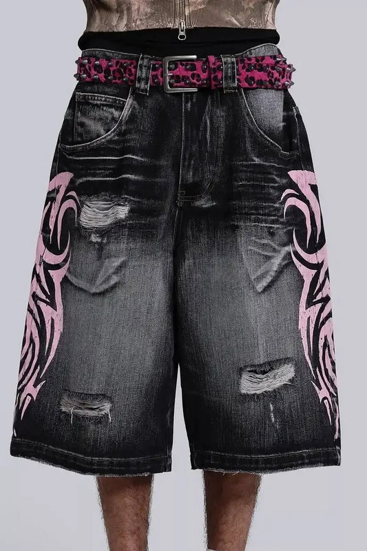 Harajuku Punk Loose Denim Shorts