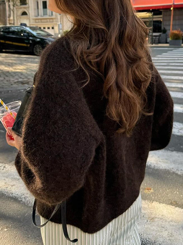 Casual Minimalist Button Cardigan