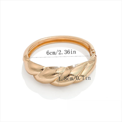 Wide Openwork Coil Metal Cuff Bracelet