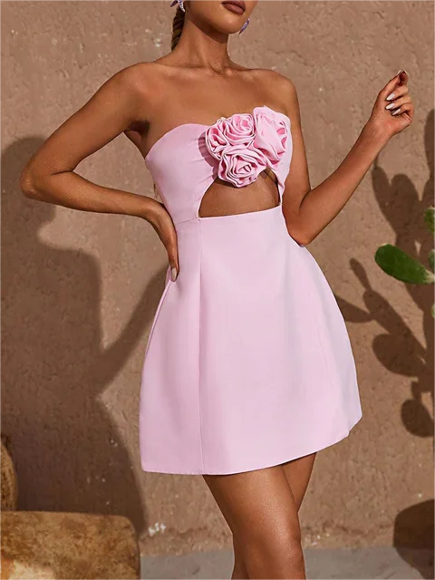 Solid Off-Shoulder Mini Dress