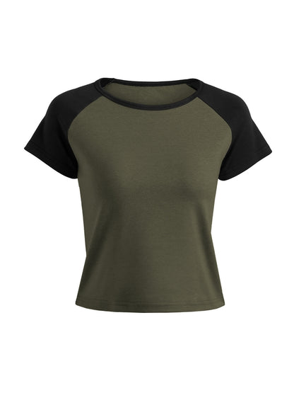 Contrast Raglan Slim Short Sleeve Tee